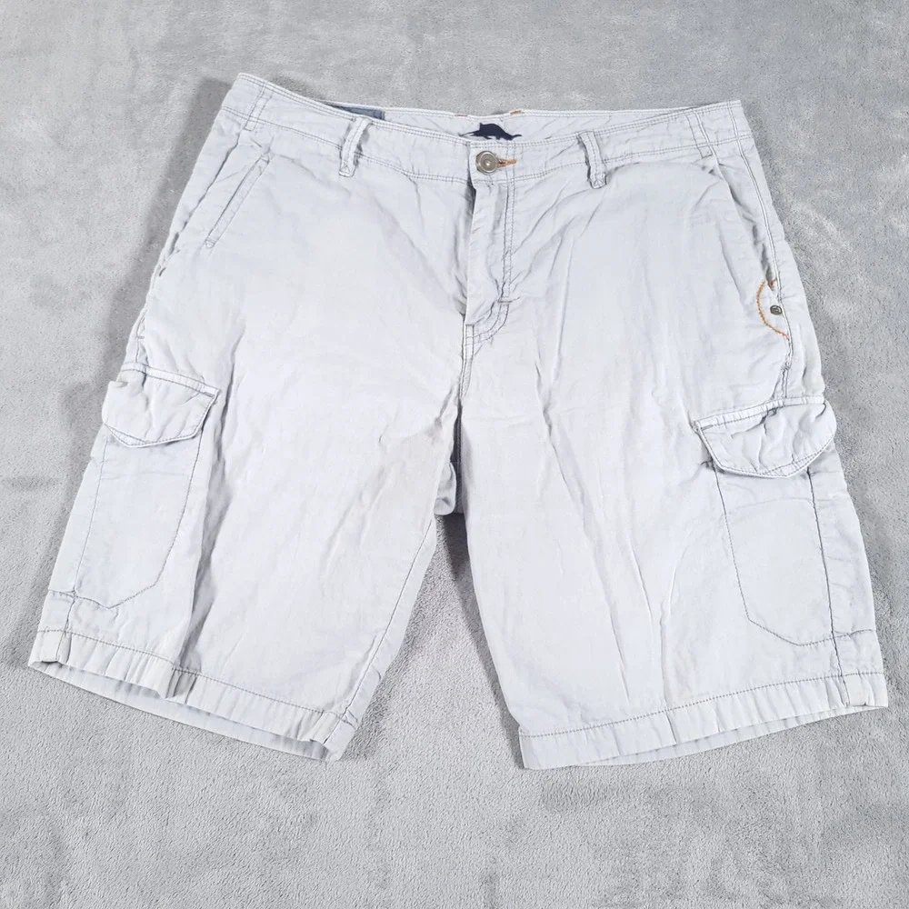 Tommy Bahama Cargo Shorts Mens 34 Gray Cotton Casual Utility‎ Summer Hiking